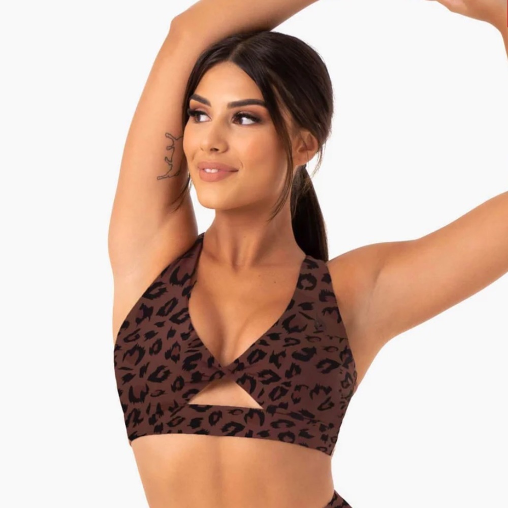 Ryderwear Adapt Twist Sports Bra - Chocolate Leopard - M